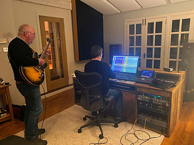 Ronald MacDonald in the recording studio recording Time Stands Still new album